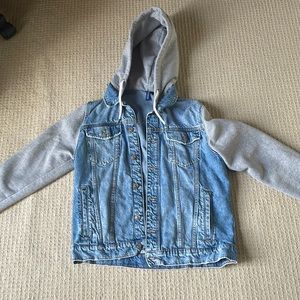 Men’s H and M brand hooded jean jacket